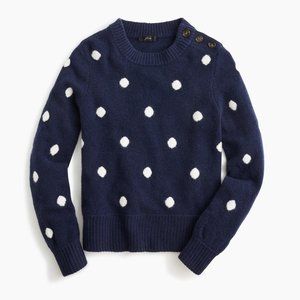 J. Crew Button Detail Crewneck Sweater in Dot Supersoft Yarn